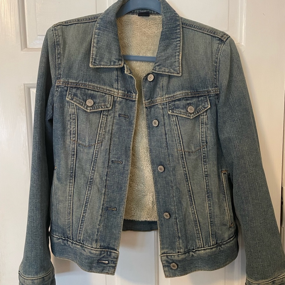 GAP denim fleece lined jacket